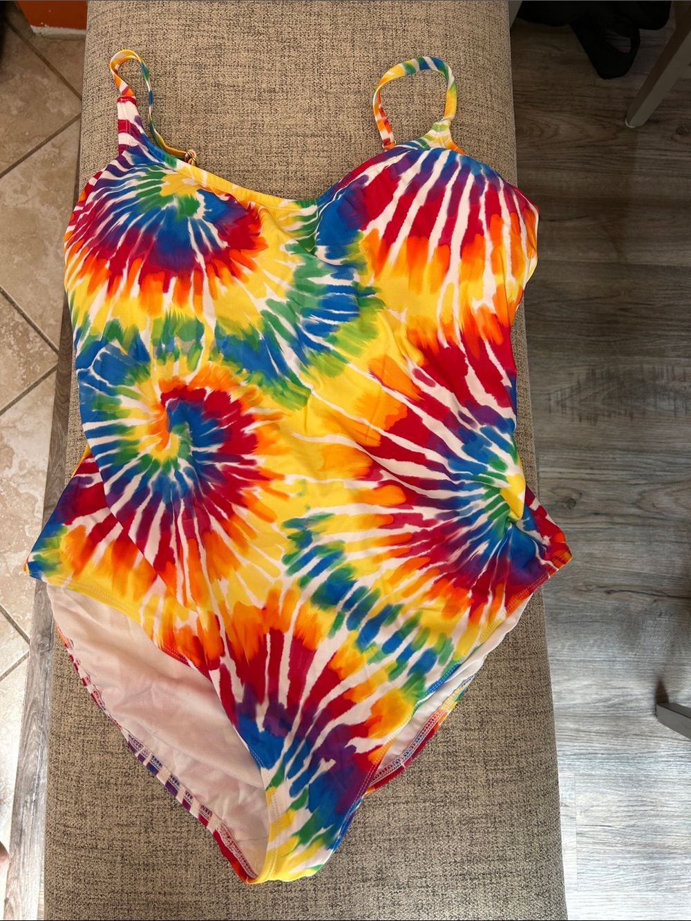 Tie-Dye One-Piece Swimsuit - Vibrant Rainbow